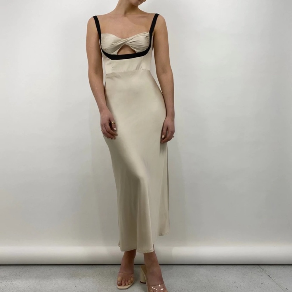 Brand new runaway champagne gown